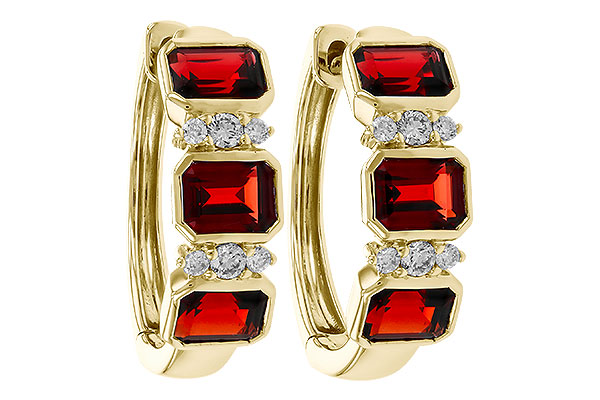 C274-92877: EARRING 1.50 TW GARNET 1.61 TGW