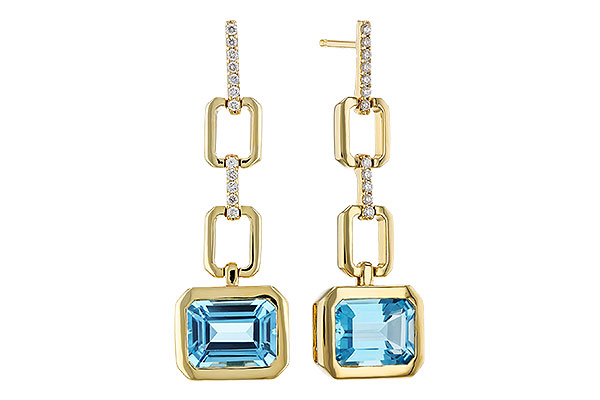 D274-95558: EARRINGS 3.20 BLUE TOPAZ 3.32 TGW (8x6MM BT)