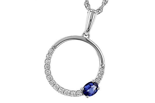 K274-93740: NECKLACE .28 SAPPHIRE .43 TGW